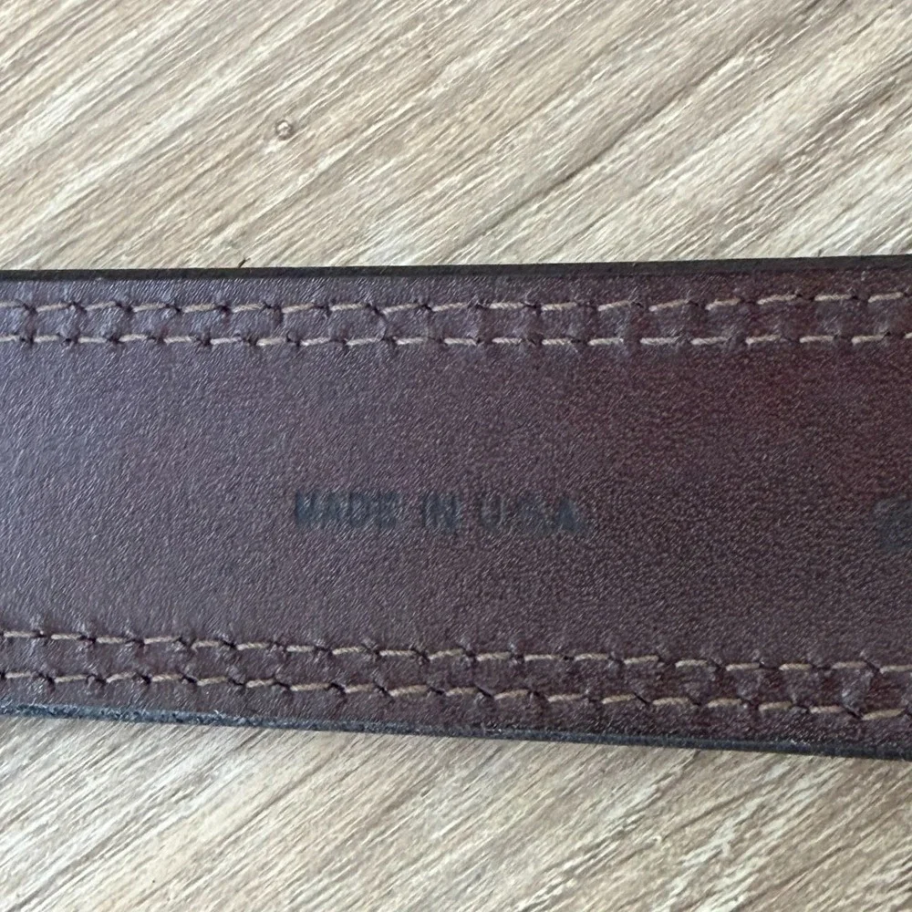 John W. Nordstrom Men's Brown Cahemere Suede Belt Leather Silver Buckle Size 36